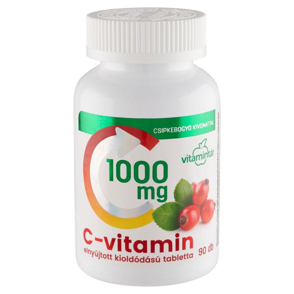 Vitamintár C-vitamin 1000 mg elnyújtott kioldódású tabletta csipkebogyó kivonattal 90 x 1,56 g 1. kép