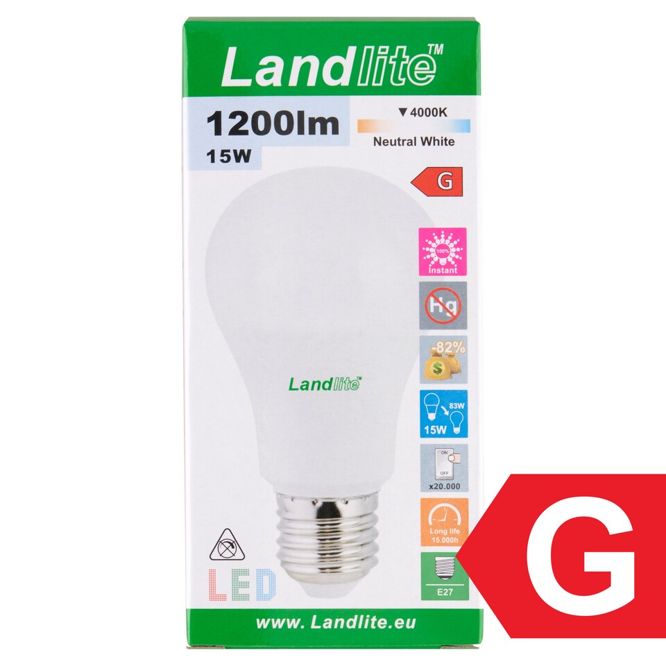 image 1 of Landlite E27 1200 Im 15 W L03 4000K LED Lamp