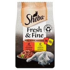 Sheba Fresh & Fine Kompletní mokré krmivo pro dospělé kočky ve šťávě 6 x 50g (300g)