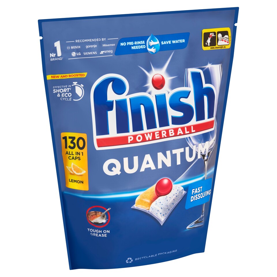 Obrázek 1 pro produkt Finish Powerball Quantum All in 1 Lemon kapsle do myčky nádobí 130 ks 1352g