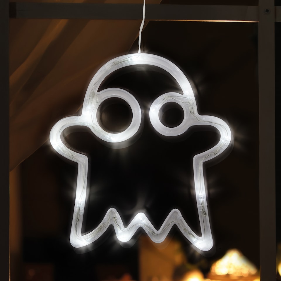image 1 of Global Gizmos Halloween Hanging Ghost LED Window Light