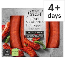 Tesco Finest 4 Pork & Calabrian Hot Pepper Sausages 440g