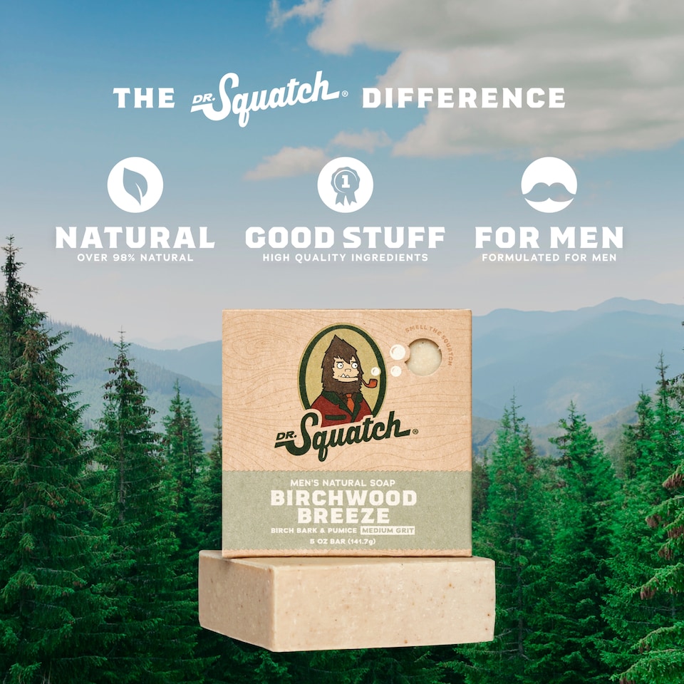 image 1 of DR. Squatch Natural Soap Bar Birchwood Breeze 141g