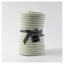 Fox & Ivy Natural Greens Knitted Stripe Throw