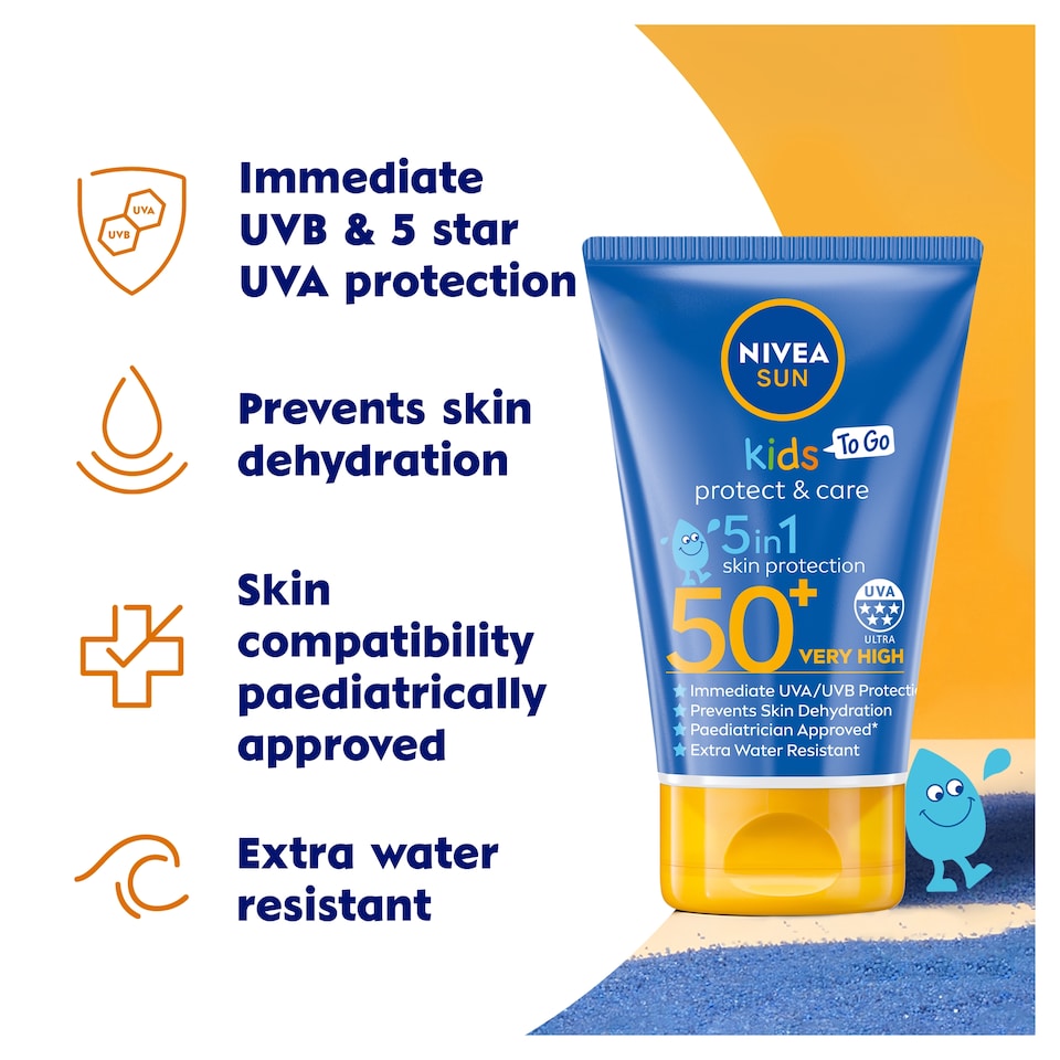 image 1 of NIVEA SUN Kids Protect & Care Sun Cream Lotion SPF50+ 50ml