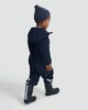 image 3 of F&F Boys Fleece Lined Hooded Waterproof Puddle Suit in Navy