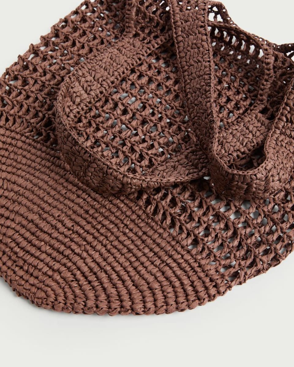 image 1 of F&F Straw Tote bag in Brown