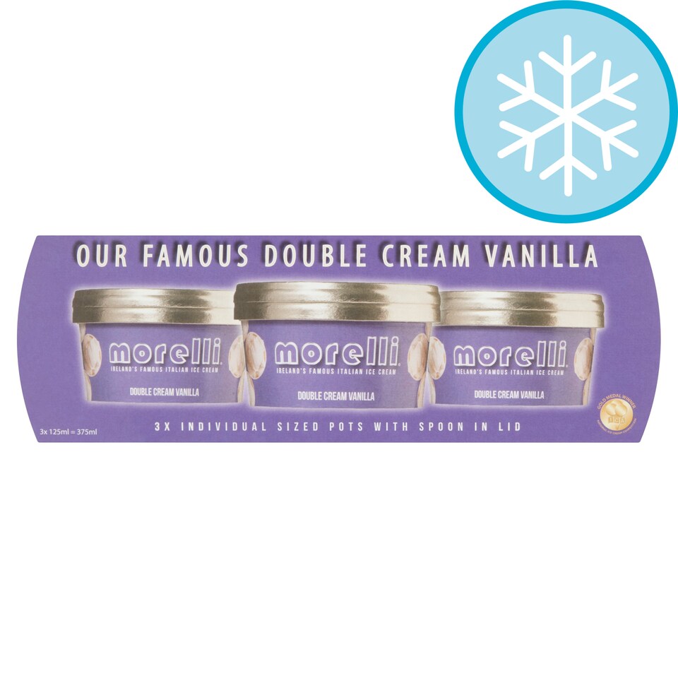 Morelli Vanilla Ice Cream 3X125ml Tesco Groceries