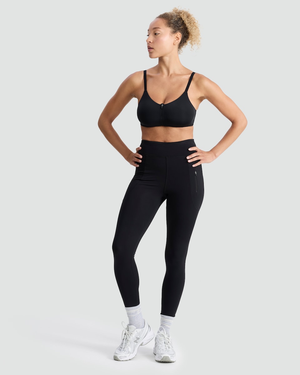 image 1 of F&F Active High Waisted Performance Leggings in Black
