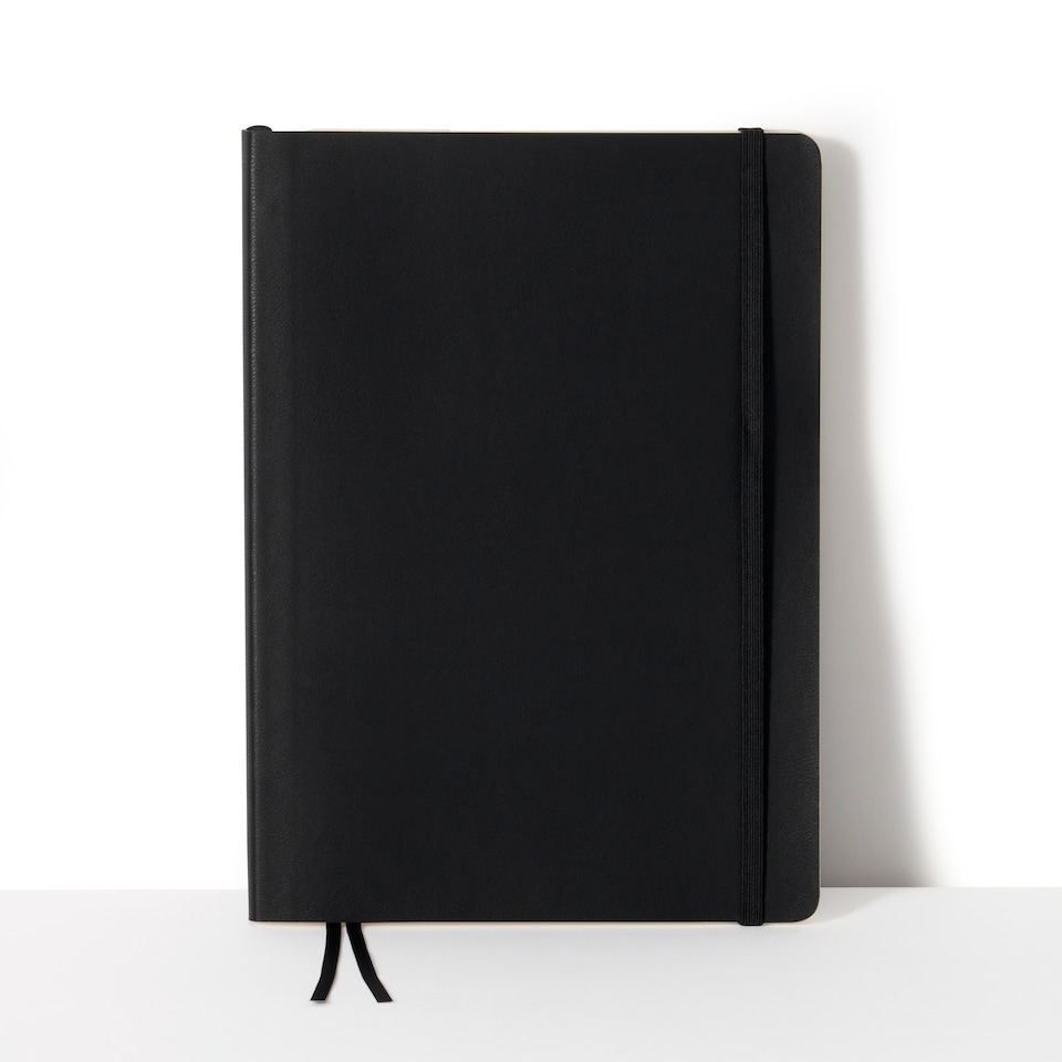 image 1 of Paperchase Agenzio Large Black Ruled Notebook