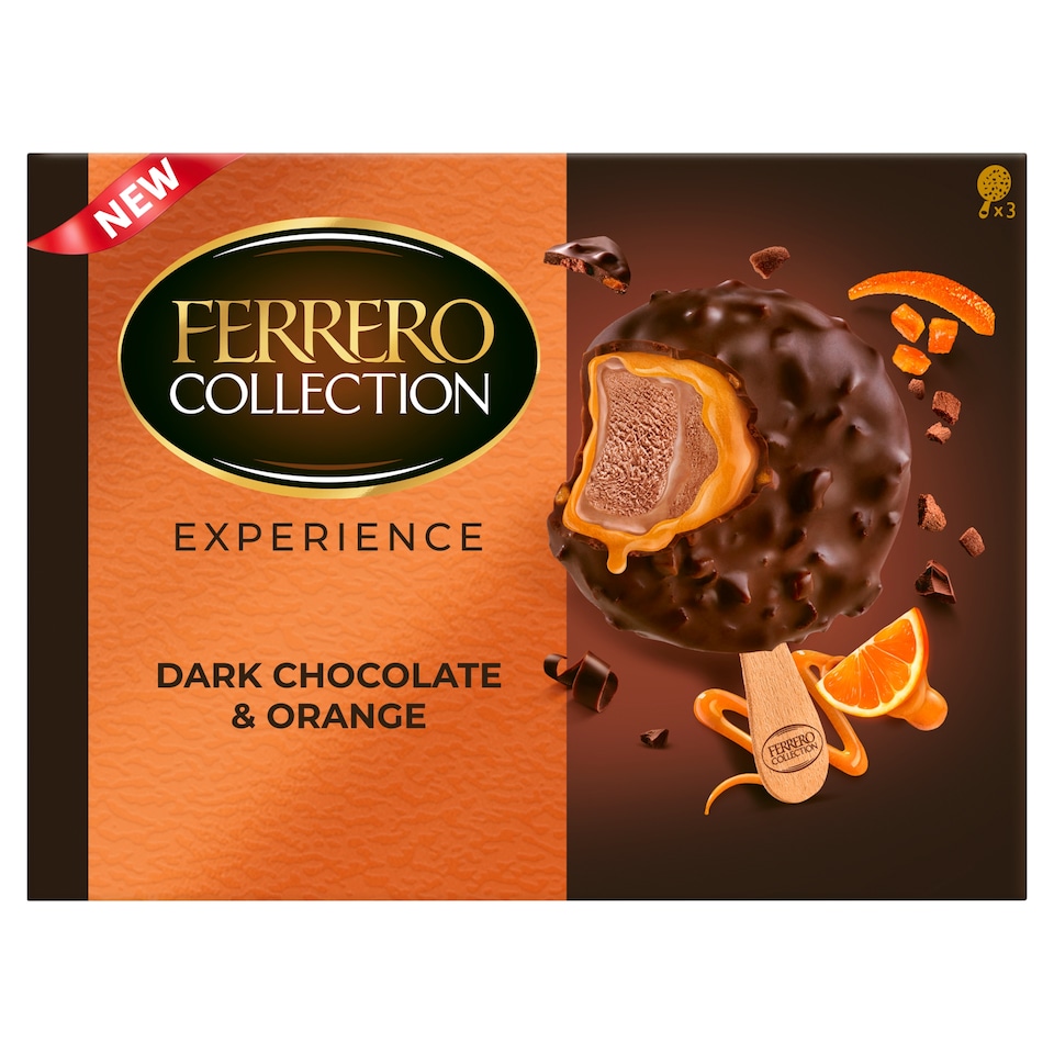 image 1 of Ferrero Collection Cocoa Frozen Cream with Orange-Flavored Glaze in Dark Chocolate 3 pcs 180ml