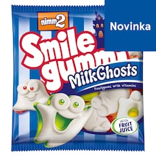 nimm2 Smilegummi Milk Ghosts želé s odstredeným mliekom, ovocnou príchuťou a vitamínmi 90 g