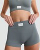 image 2 of F&F Ribbed Weekend Slogan Crop Top and Shorts Set in Green