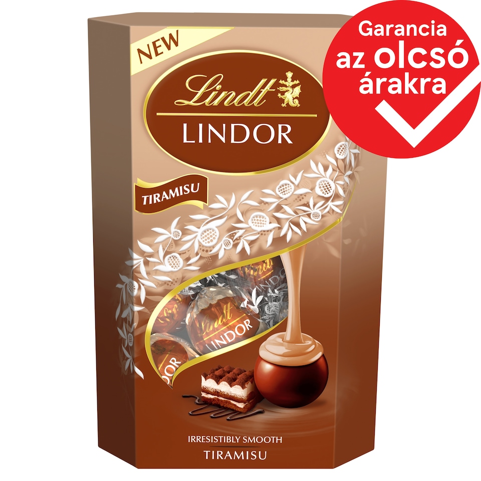 Lindt Lindor Milk Chocolate with Wafer Pieces and Mascarpone Cream Cheese and Coffee Filling 200 g