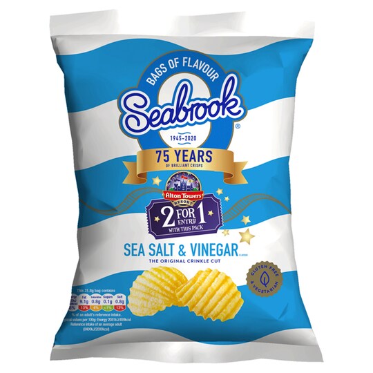 Seabrook Crinkle Crisps Ixed Case U2013 24 Pack Of 31.8g British Potato