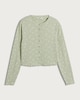 image 4 of F&F Pointelle Floral Button Up Long Sleeved Pyjama Cardigan in Green