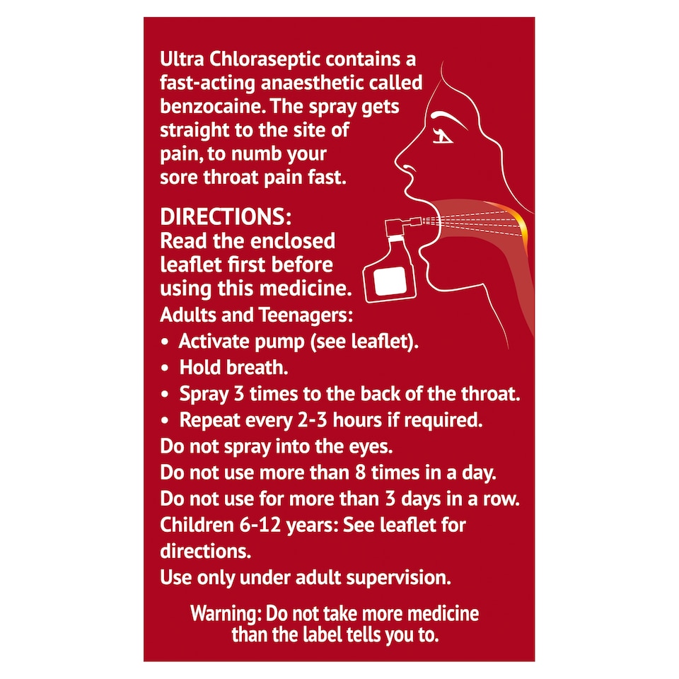 image 1 of Ultra Chloraseptic Anaesthetic Throat Spray - Cherry 15ml