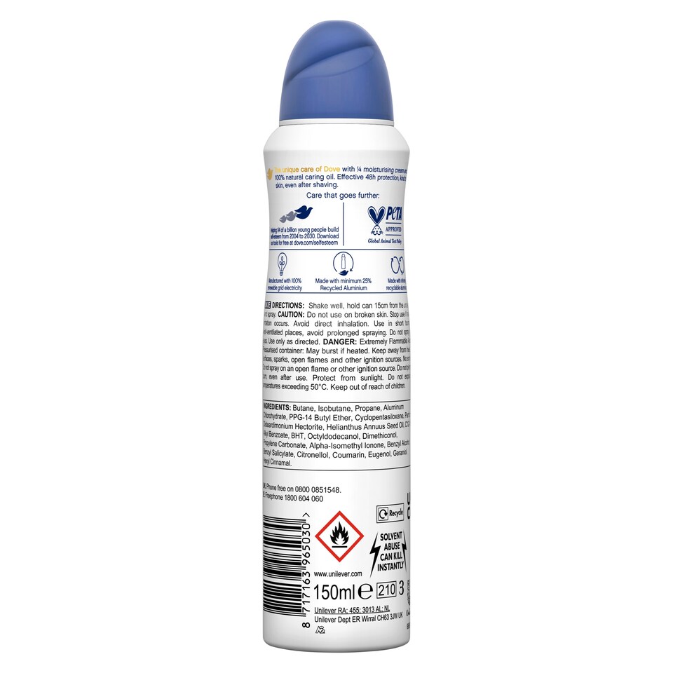 image 1 of Dove Original Antiperspirant Deodorant 150Ml