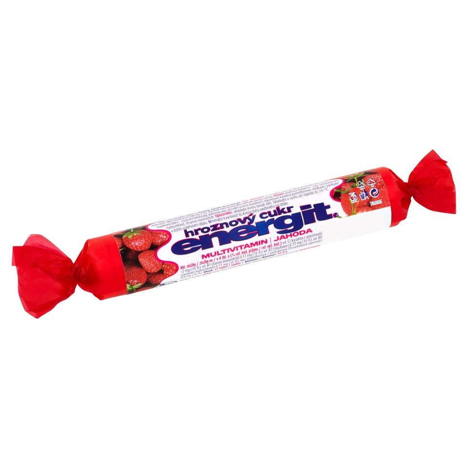 Obrázek 1 pro produkt Energit Hroznový cukr multivitamin jahoda 17 tablet 37,4g