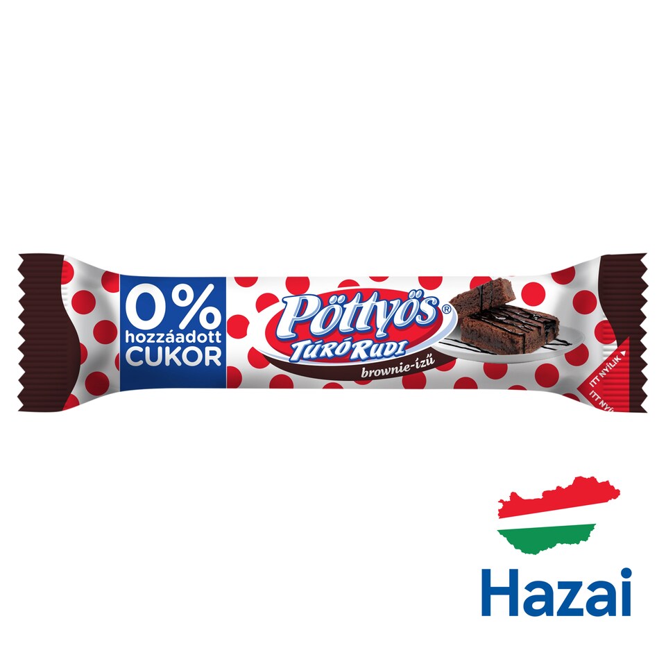 Pöttyös Túró Rudi Brownie-ízű túródesszert kakaós étbevonattal édesítőszerekkel 35 g