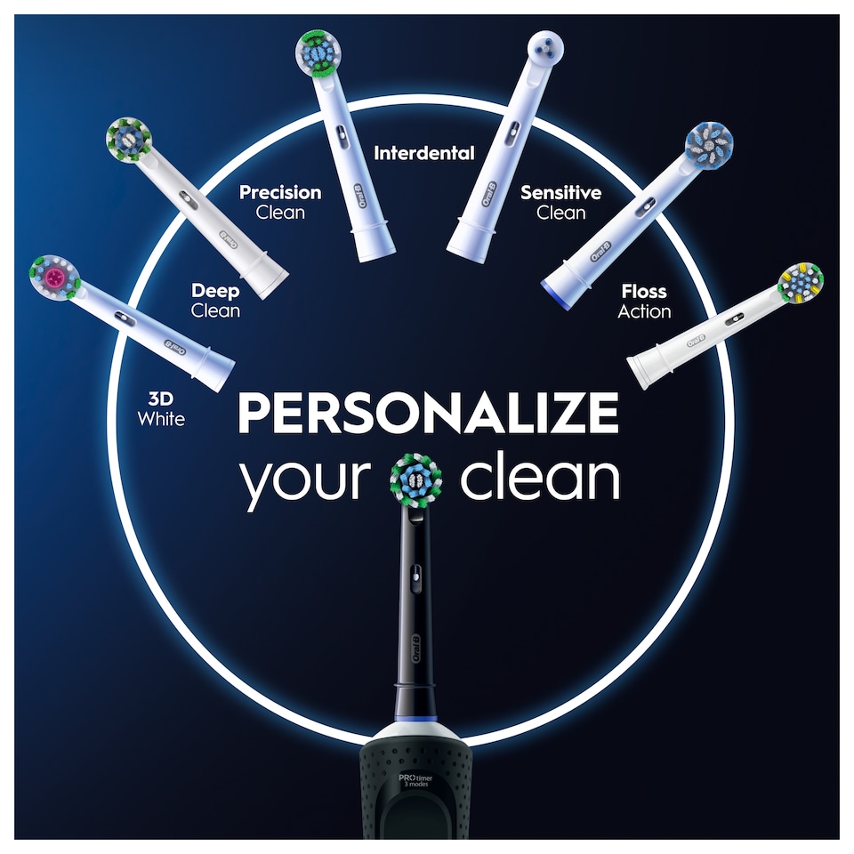 image 1 of Oral-B Vitality Pro Electric Toothbrush Black & Blue 2 Pack