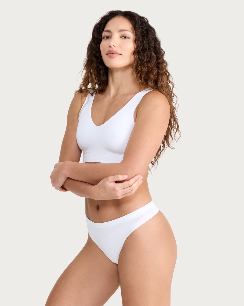 image 1 of F&F 2-Pack Contour Seamfree Thongs in Multi