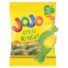 JOJO Kyslé rybičky želé cukríky s ovocnými príchuťami 170 g