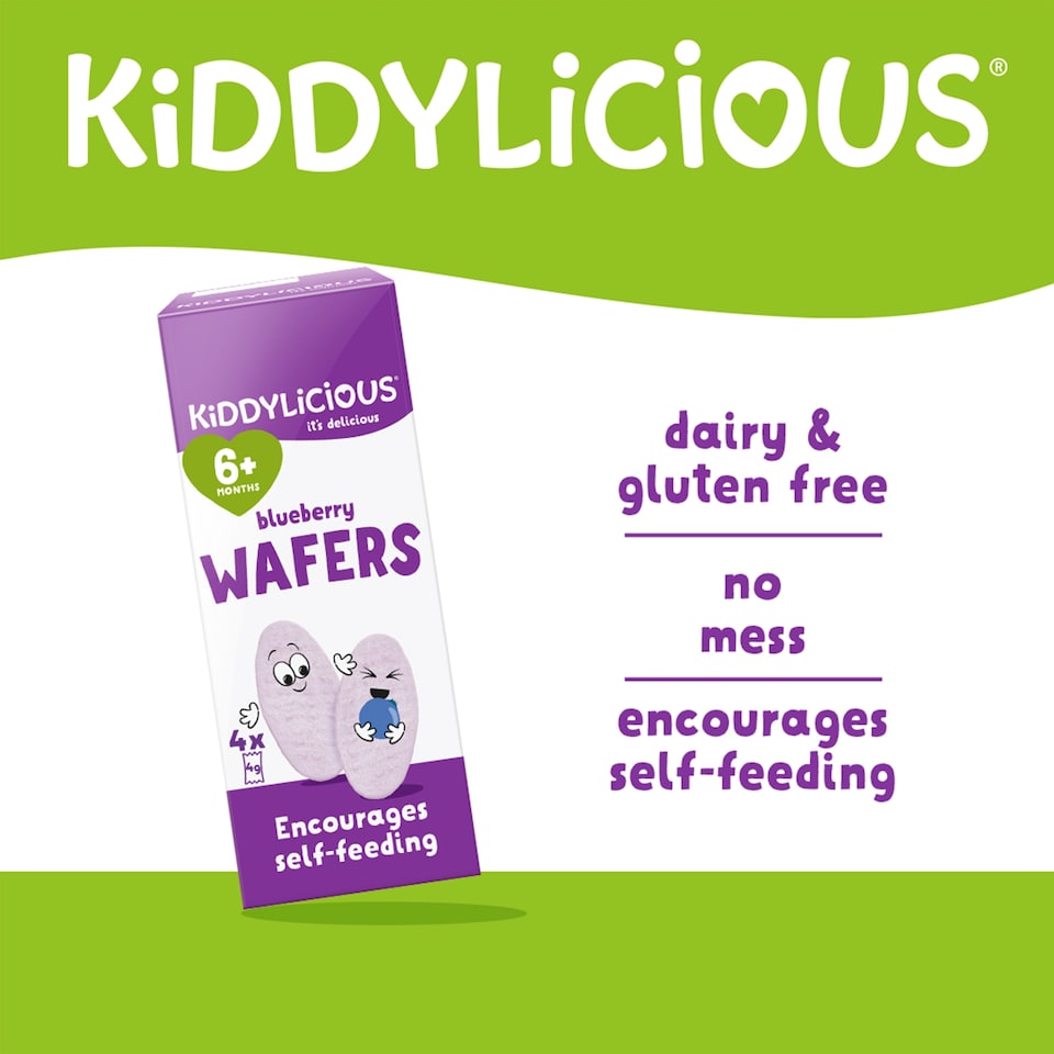 image 1 of Kiddylicious Blueberry Wafers 6Mth 4Pack 16G