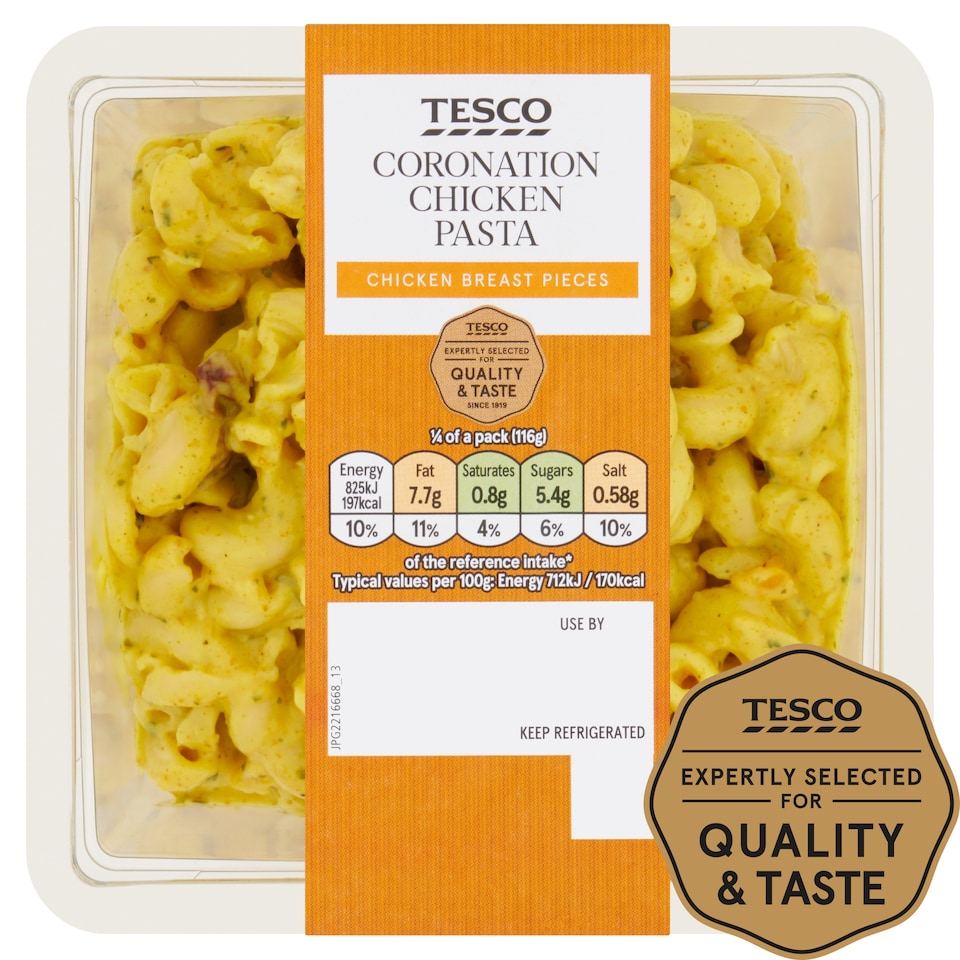 Tesco Coronation Chicken Pasta Salad 465G