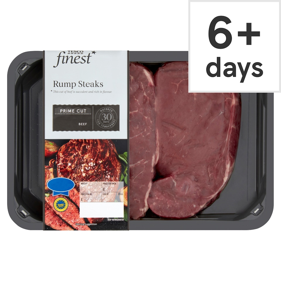Tesco Finest 2 Beef Rump Steaks 510G