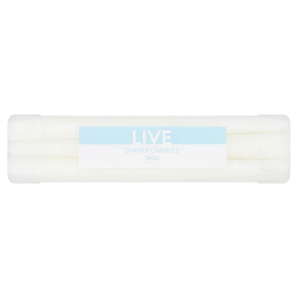F&F Home 6 Pack Dinner Candles White