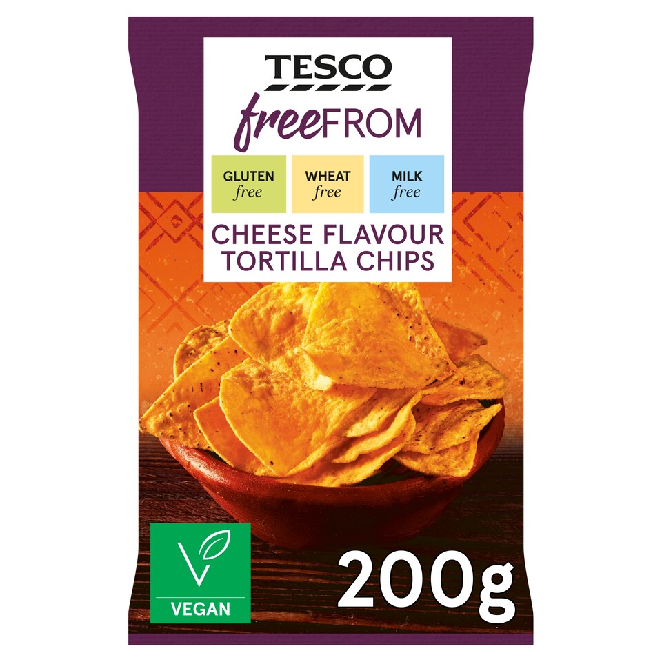 Tesco Free From Nacho Cheese Tortilla Chips 200g