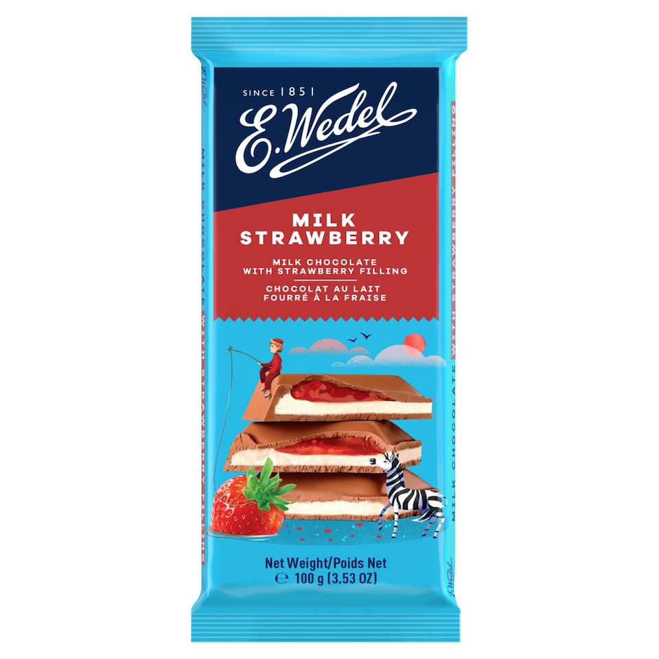 E.Wedel Milk Chocolate With Strawberry 100G