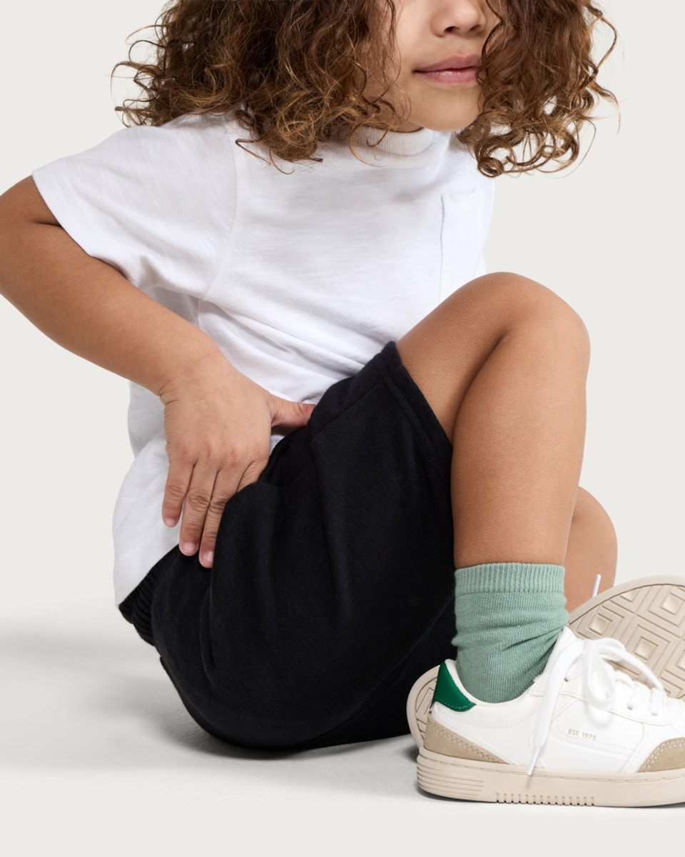 image 1 of F&F Boys Cotton Rich Drawstring Shorts in Black