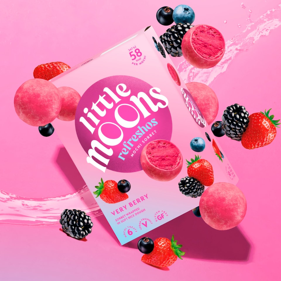 image 1 of Little Moons Refreshos Very Berry Mochi Sorbet 6x32g