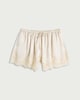 image 4 of F&F Satin Lace Trim Drawstring Shorts in Cream