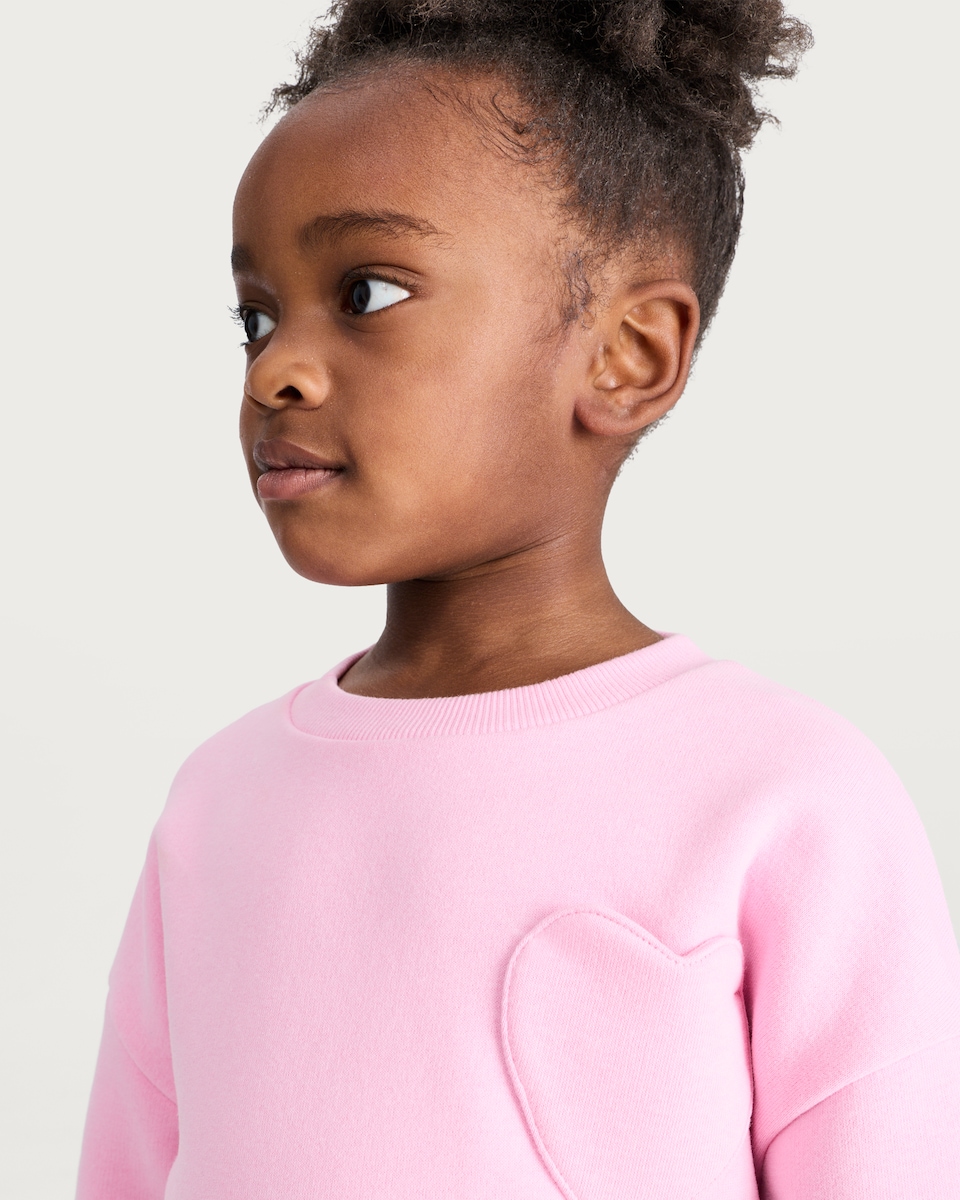 image 1 of F&F Girls 2-Pack Cotton Rich Heart Print Sweatshirts in Multi