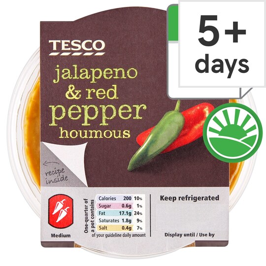 Tesco Jalapeno & Red Pepper Houmous 230G Tesco Groceries