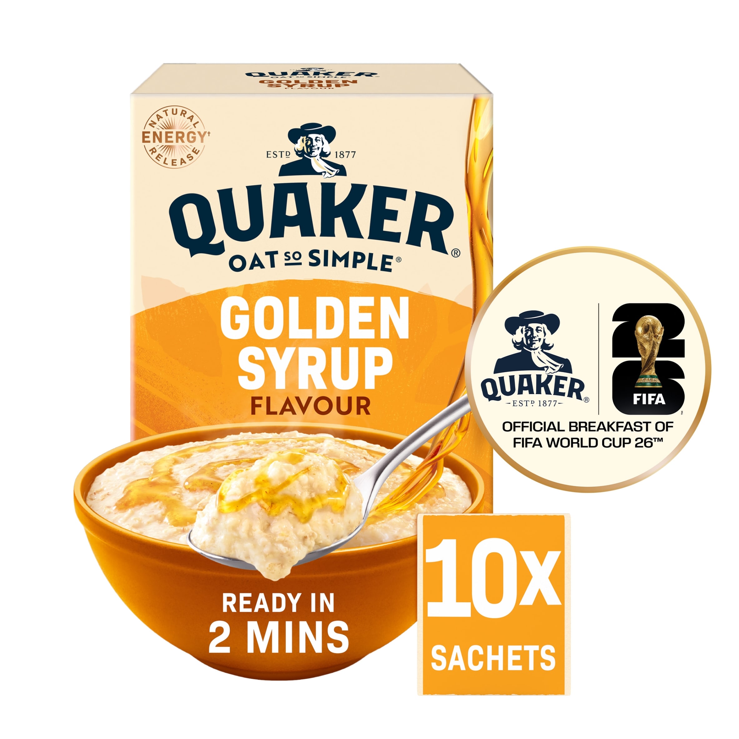 Quaker Oat So Simple Porridge Sachets - Golden Syrup 10x36g