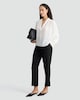 image 2 of F&F Gathered Sleeve V Neck Blouse in Cream