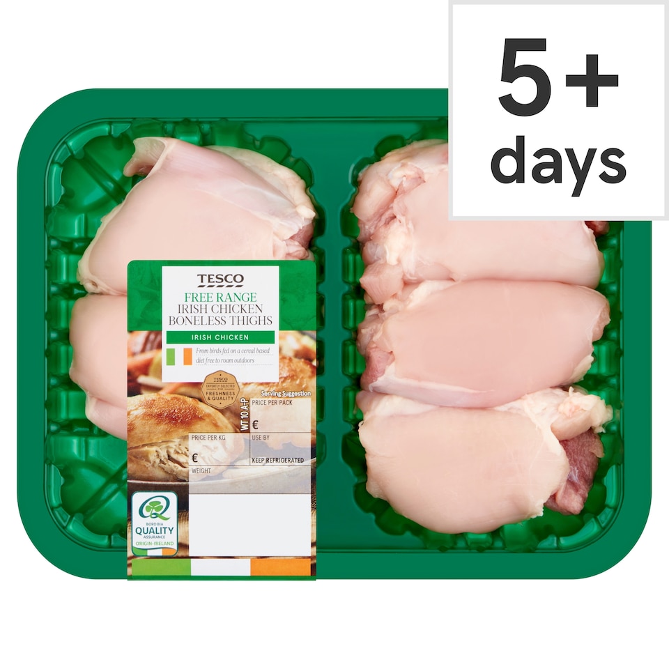 Tesco Free Range Irish Chicken Boneless Thighs 400G