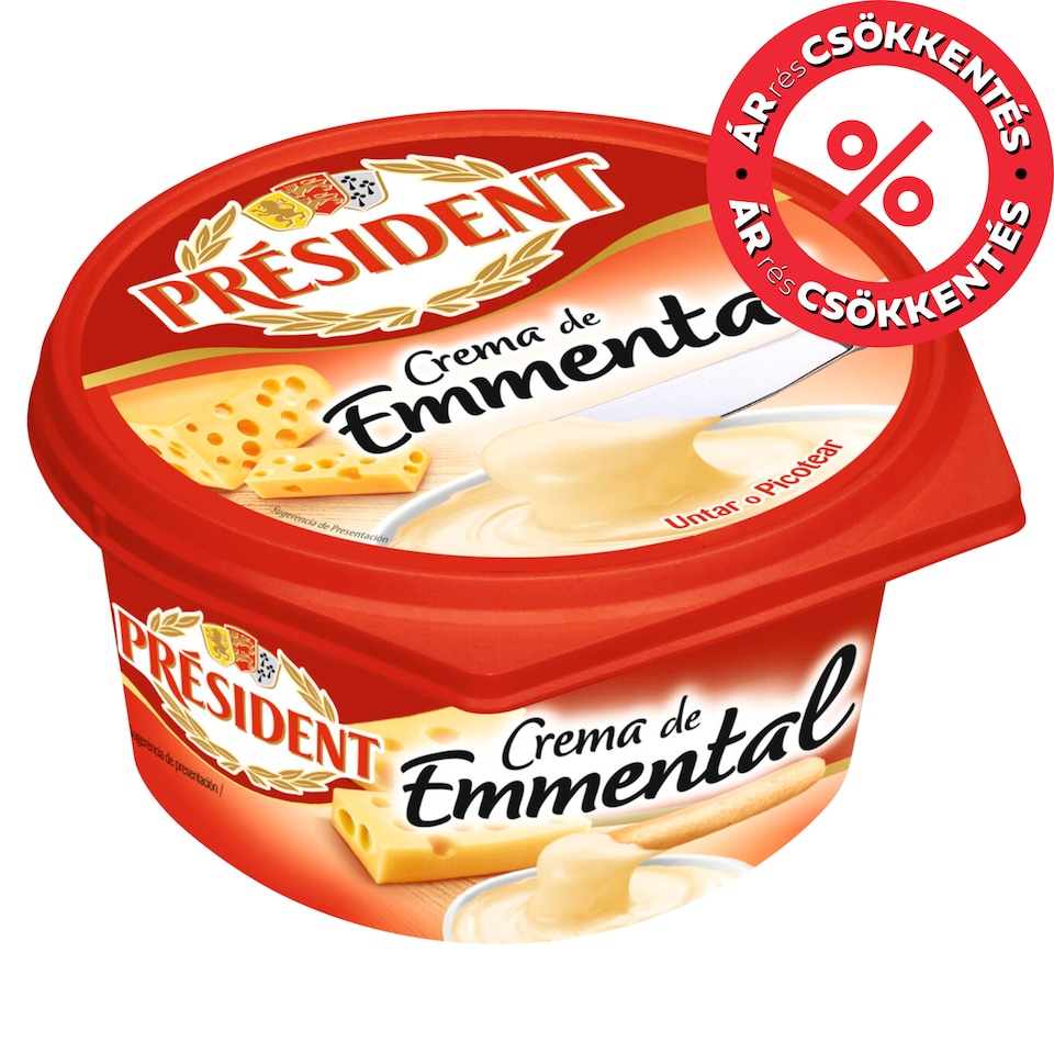 Président Creme d'Emental zsíros kenhető ömlesztett sajtkrém 125 g