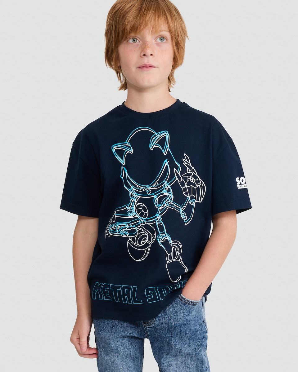 image 1 of Sonic Oversized Short Sleeved T-Shirt in Black