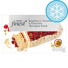 Tesco Finest Raspberry, Passion fruit and Pistachio Meringue Stack 505g