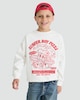 image 1 of Stranger Things Cotton Rich Pizza Print Sweatshirt in Cream