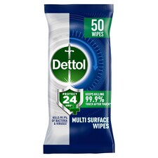 Dettol Protect 24 Hour Antibacterial Cleaning Wipes 50 Pack
