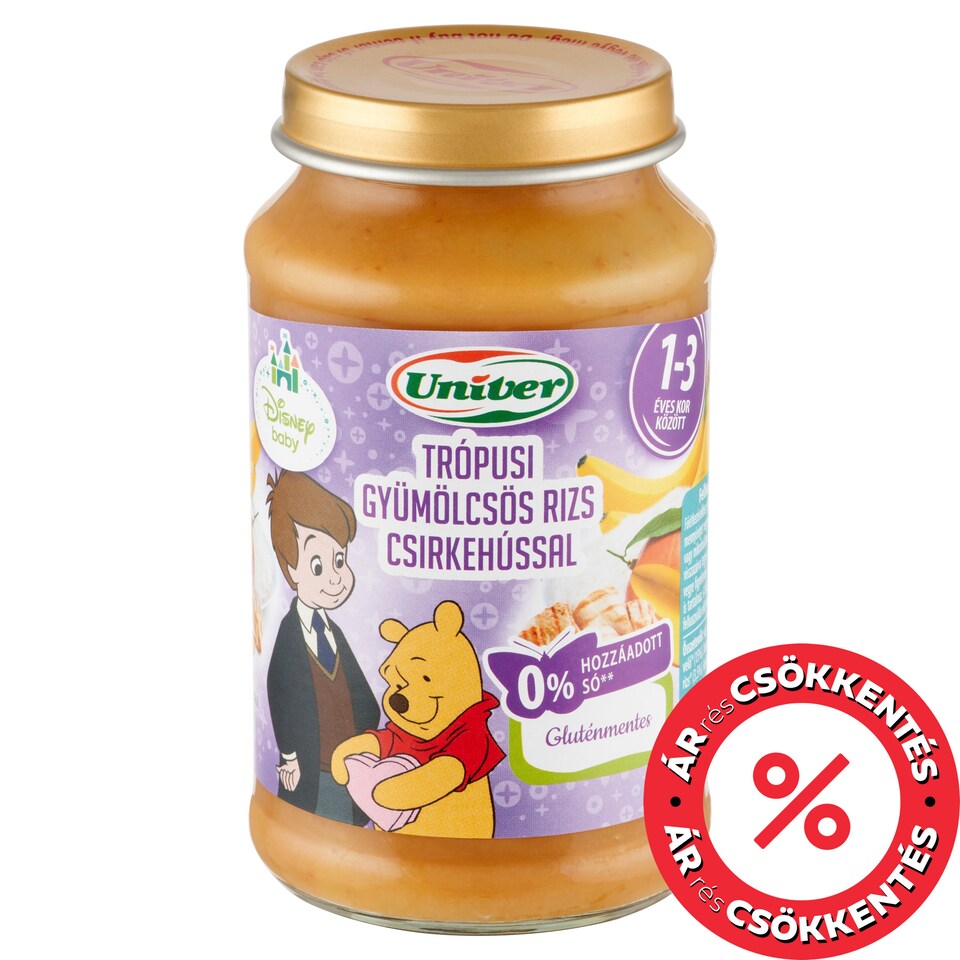 Univer trópusi gyümölcsös rizs csirkehússal bébiétel, 12 hónapos kortól 220 g