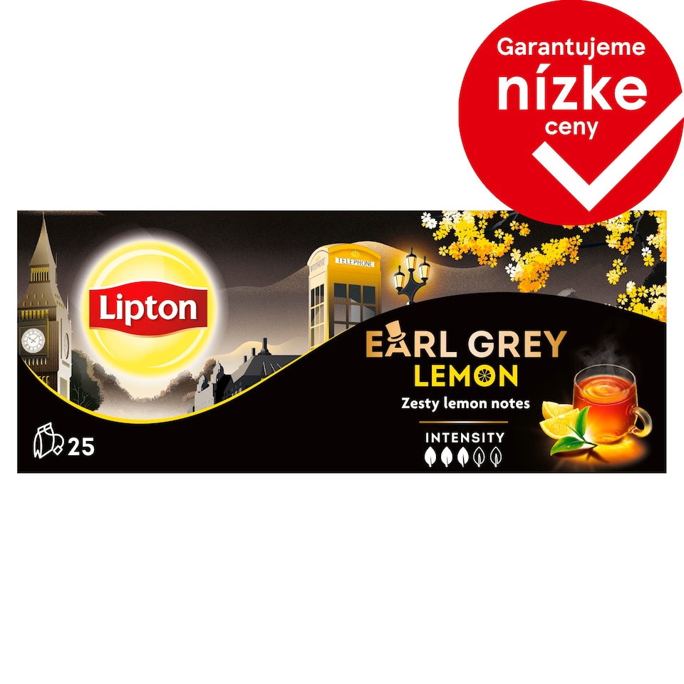 image 1 of Lipton Earl Gray Lemon Black Flavored Tea 25 Bags 50 g