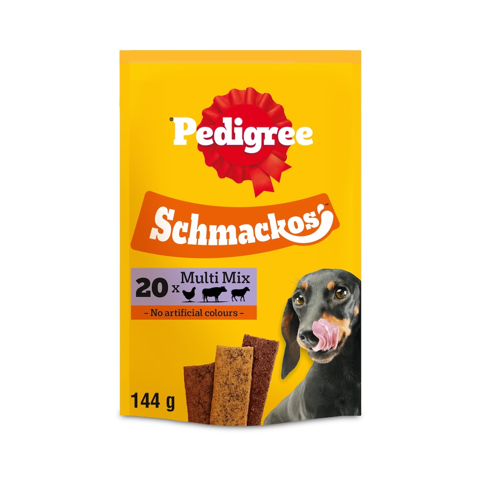 image 1 of Pedigree Schmackos Adult Dog Treats Meat Multi Mix 144g