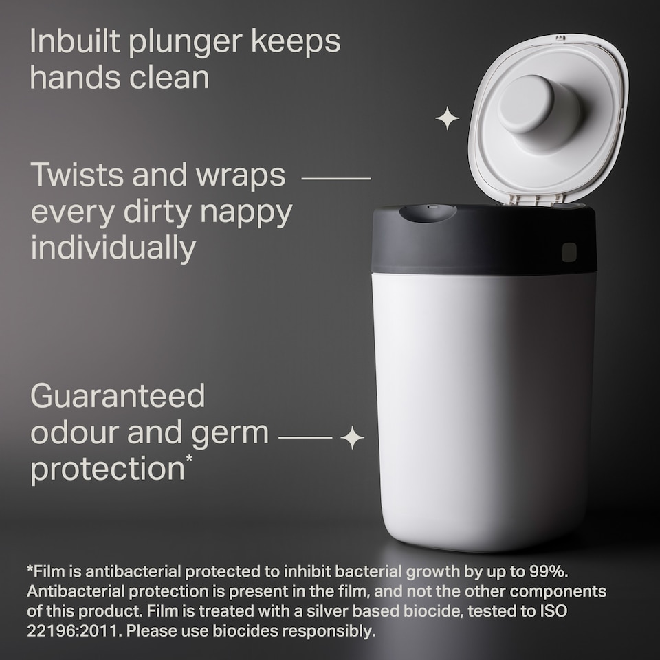 image 1 of Tommee Tippee Twist&Click Sangenic Cotton White